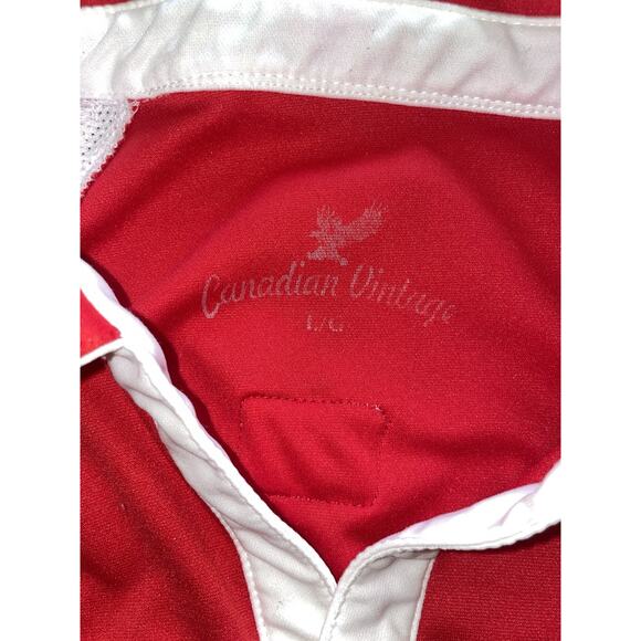 Canada Athletics Canadian Vintage Red Polo Jersey Men's LARGE - Picture 4 of 5